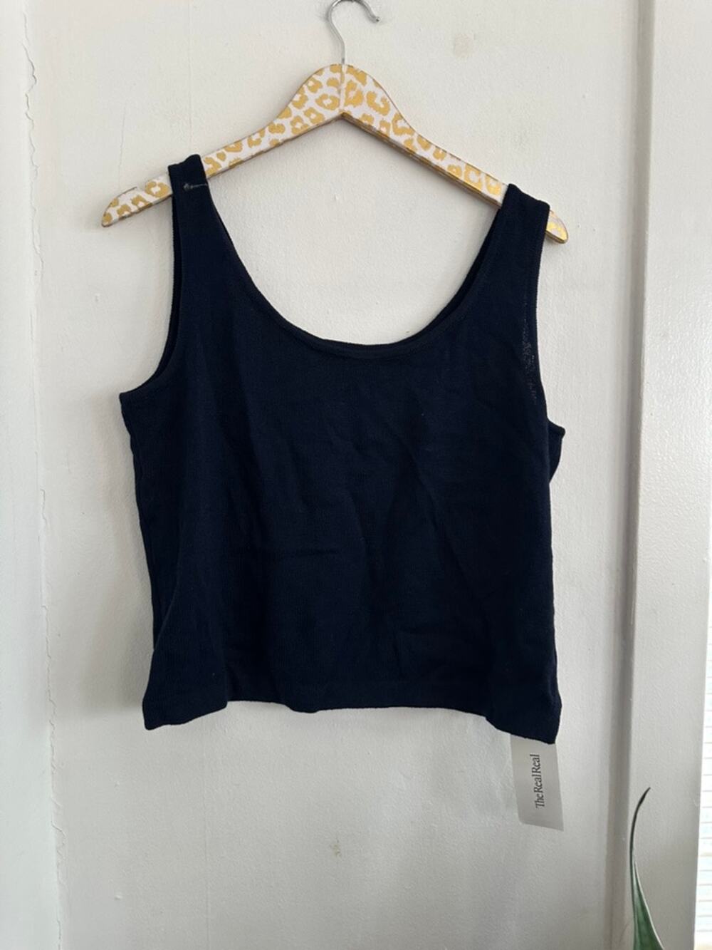 ST. JOHN Women's Navy Wool Tank | Size Medium